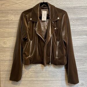 BLANK NYC Stardust Velvet Moto Jacket Medium